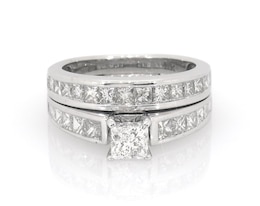 Previously Owned Princess-Cut Diamond Bridal Set 1-7/8 ct tw 14K White Gold Size 5.25