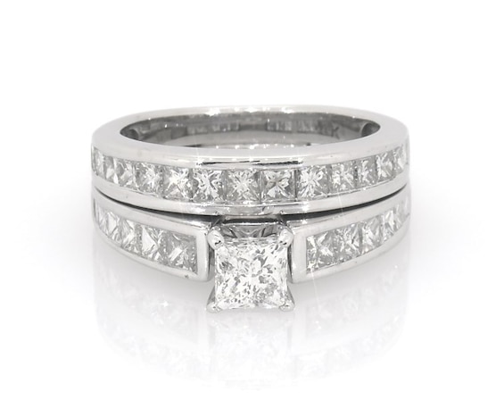 Previously Owned Princess-Cut Diamond Bridal Set 1-7/8 ct tw 14K White Gold Size