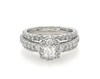 Thumbnail Image 1 of Previously Owned Round-Cut Diamond Halo Bridal Set 1-3/8 ct tw 14K White Gold Size 4