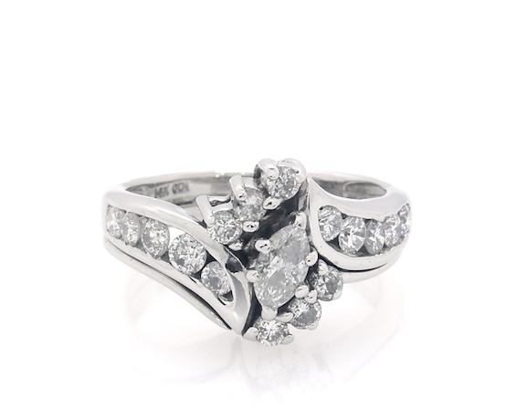 Previously Owned Marquise & Round-Cut Diamond Bridal Set ct tw 14K White Gold Size