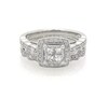 Thumbnail Image 1 of Previously Owned Princess-Cut Quad Diamond Bridal Set 3/4 ct tw 14K White Gold Size 5.75