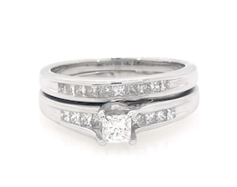 Previously Owned Princess-Cut Diamond Bridal Set 7/8 ct tw 14K White Gold Size 9