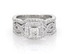 Thumbnail Image 1 of Previously Owned Neil Lane Princess-Cut Diamond Halo Bridal Set 1-1/3 ct tw 14K White Gold Size 6.5