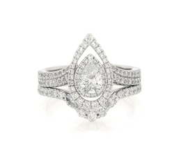 Previously Owned Neil Lane Pear-Shaped Diamond Bridal Set 1-1/2 ct tw 14K White Gold Size 8
