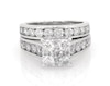 Thumbnail Image 1 of Previously Owned Multi-Diamond Square Center Bridal Set 2-3/4 ct tw 14K White Gold Size 7.75