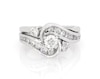 Thumbnail Image 1 of Previously Owned Round-Cut Diamond Bypass Bridal Set 1 ct tw 14K White Gold Size 6.5