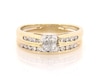 Thumbnail Image 1 of Previously Owned Princess-Cut Quad Diamond Bridal Set 1/2 ct tw 14K Yellow Gold Size 8.75