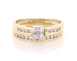 Previously Owned Princess-Cut Quad Diamond Bridal Set 1/2 ct tw 14K Yellow Gold Size 8.75