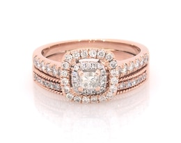 Previously Owned Princess-Cut Diamond Bridal Set 1 ct tw 10K Rose Gold Size 7.75