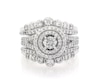 Thumbnail Image 1 of Previously Owned Round-Cut Diamond Double Halo Bridal Set 1-7/8 ct tw 14K White Gold Size 6.75
