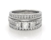 Thumbnail Image 1 of Previously Owned Princess-Cut Diamond Three-Stone Bridal Set 1-1/4 ct tw 14K White Gold Size 7