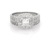 Thumbnail Image 1 of Previously Owned Princess-Cut Diamond Halo Bridal Set 1-1/8 ct tw 14K White Gold Size 5.75
