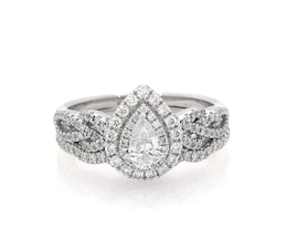 Previously Owned Neil Lane Pear-Shaped Diamond Bridal Set 7/8 ct tw 14K White Gold Size 5.75