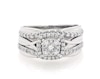 Thumbnail Image 1 of Previously Owned Princess & Round-Cut Multi-Diamond Bridal Set 3/4 ct tw 10K & 14K White Gold Size 8
