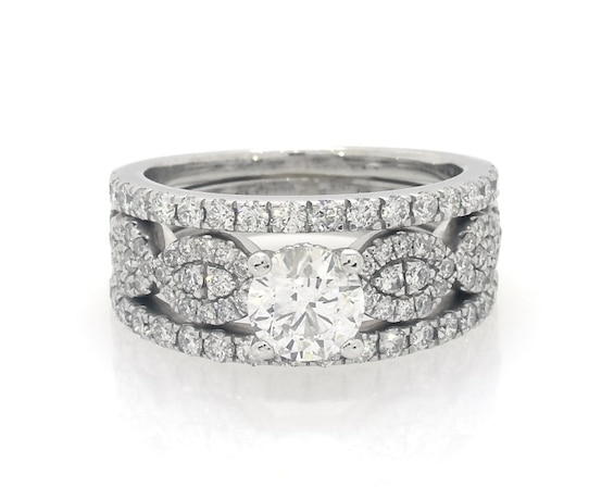 Previously Owned Round-Cut Diamond Bridal Set 1-1/2 ct tw 14K White Gold Size 5.75