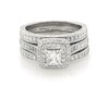 Thumbnail Image 1 of Previously Owned Neil Lane Princess-Cut Diamond Double Halo Bridal Set 2-3/4 ct tw 14K White Gold Size 9