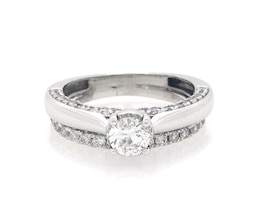 Previously Owned Round-Cut Diamond Bridal Set 7/8 ct tw 10K White Gold Size 5
