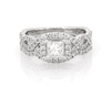 Thumbnail Image 1 of Previously Owned Neil Lane Princess-Cut Diamond Halo Bridal Set 1-1/8 ct tw 14K White Gold Size 6.5