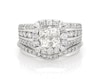 Thumbnail Image 1 of Previously Owned Princess-Cut Quad Diamond Bridal Set 2-1/5 ct tw 14K White Gold Size 5