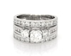 Thumbnail Image 1 of Previously Owned Round-Cut Diamond Three-Stone Bridal Set 1-7/8 ct tw 10K and 14K White Gold Size 6.75