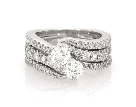Previously Owned Ever Us Round-Cut Diamond Two-Stone Bridal Set -/ ct tw 14K White Gold Size