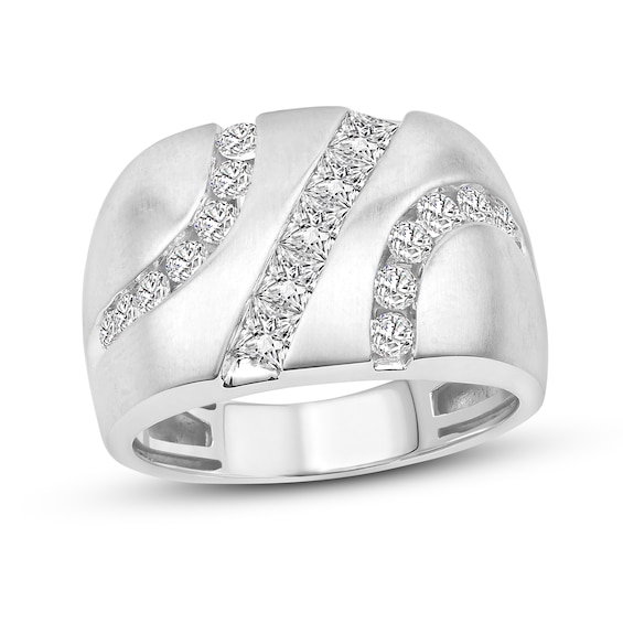 Previously Owned Men's Diamond Ring 1-1/2 ct tw Square/Round 10K White Gold