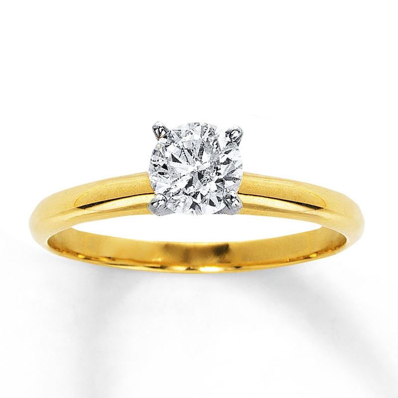 Main Image 1 of Previously Owned Diamond Solitaire Ring 3/4 carat Round-cut 14K Yellow Gold (I/I2)