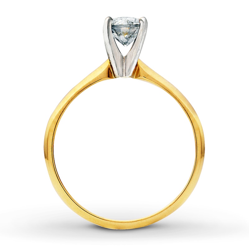 Main Image 2 of Previously Owned Diamond Solitaire Ring 3/4 carat Round-cut 14K Yellow Gold (I/I2)