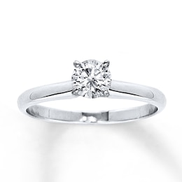 Previously Owned Certified Diamond Round-cut Ring 1/2 carat 14K White Gold (I/I1)