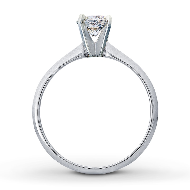 Main Image 2 of Previously Owned Certified Diamond Ring 5/8 carat Round-Cut 14K White Gold (I/I1)