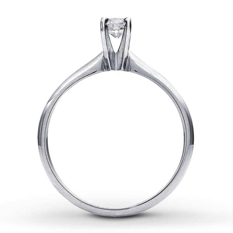 Main Image 2 of Previously Owned Diamond Solitaire Ring 1/5 carat Round-cut 14K White Gold (K/I2)