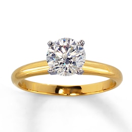 Previously Owned Diamond Solitaire Ring 1 carat Round-cut 14K Yellow Gold (K/I2)