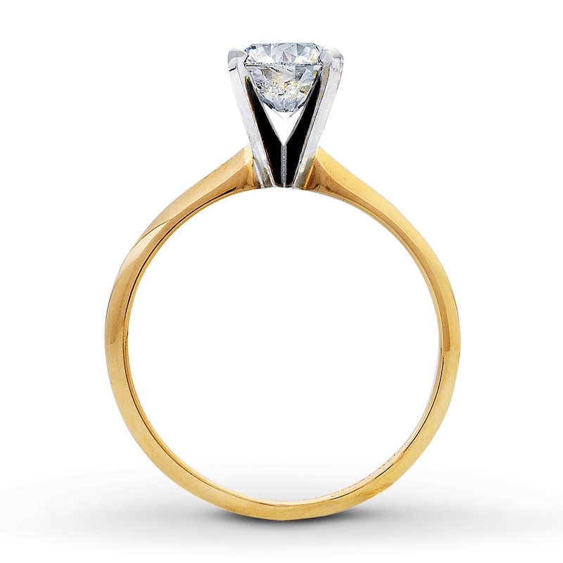 Main Image 2 of Previously Owned Diamond Solitaire Ring 1 carat Round-cut 14K Yellow Gold (K/I2)