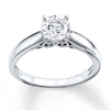 Thumbnail Image 1 of Previously Owned Diamond Engagement Ring 1/2 Carat Round-cut 10K White Gold