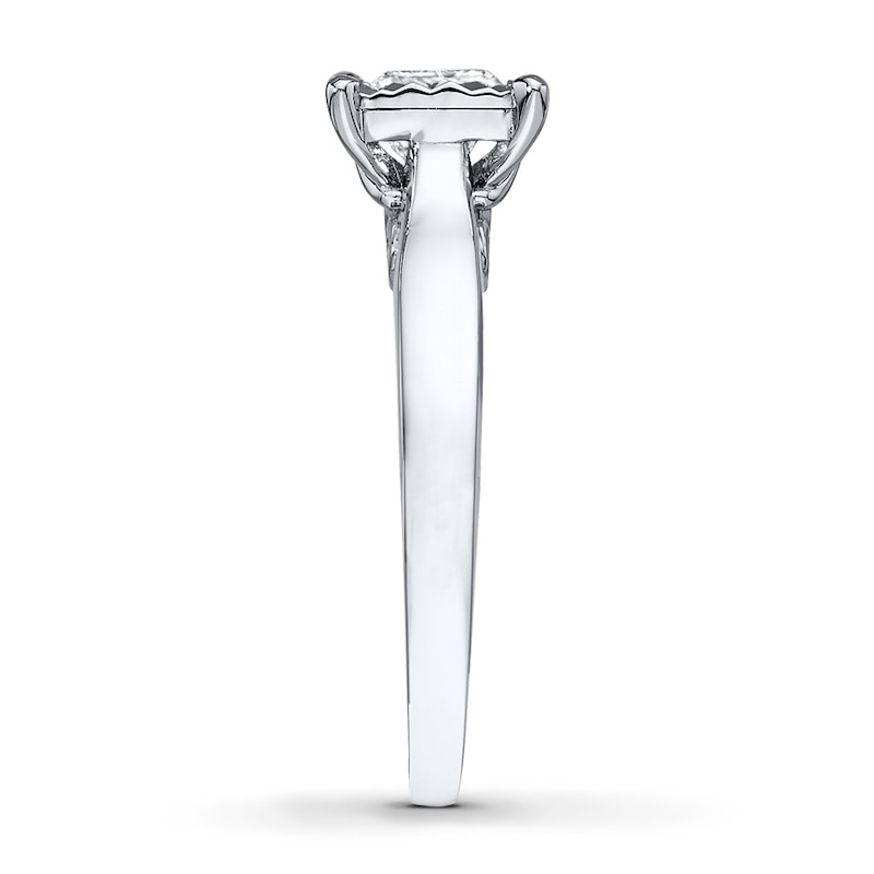 Main Image 3 of Previously Owned Diamond Engagement Ring 1/2 Carat Round-cut 10K White Gold