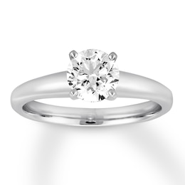 Previously Owned Colorless Diamond Solitaire 1 Carat Round-cut 14K White Gold (F/I1)