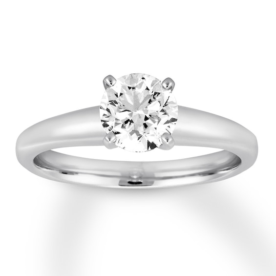 Previously Owned Colorless Diamond Solitaire 1 Carat Round-cut 14K White Gold (F/I1)