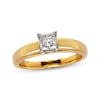 Thumbnail Image 1 of Previously Owned Certified Princess Diamond Solitaire Ring 5/8 ct tw 14K Yellow Gold