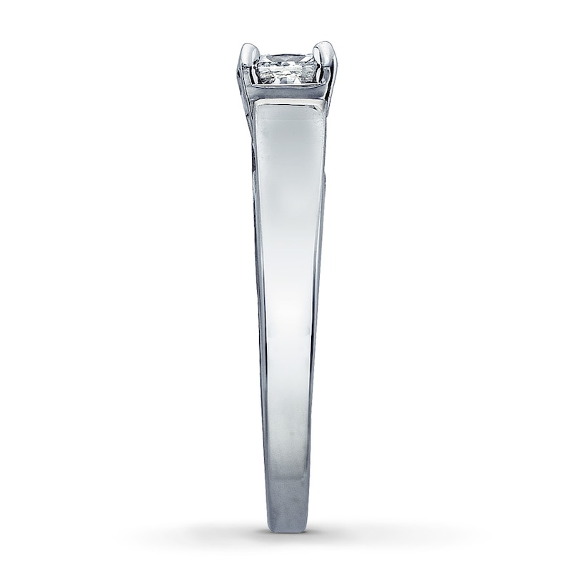 Main Image 3 of Previously Owned Diamond Solitaire Ring 3/4 carat Princess-Cut 14K White Gold