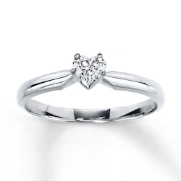 Previously Owned Diamond Solitaire Ring 1/4 carat Heart-shaped 14K White Gold (I/I2)