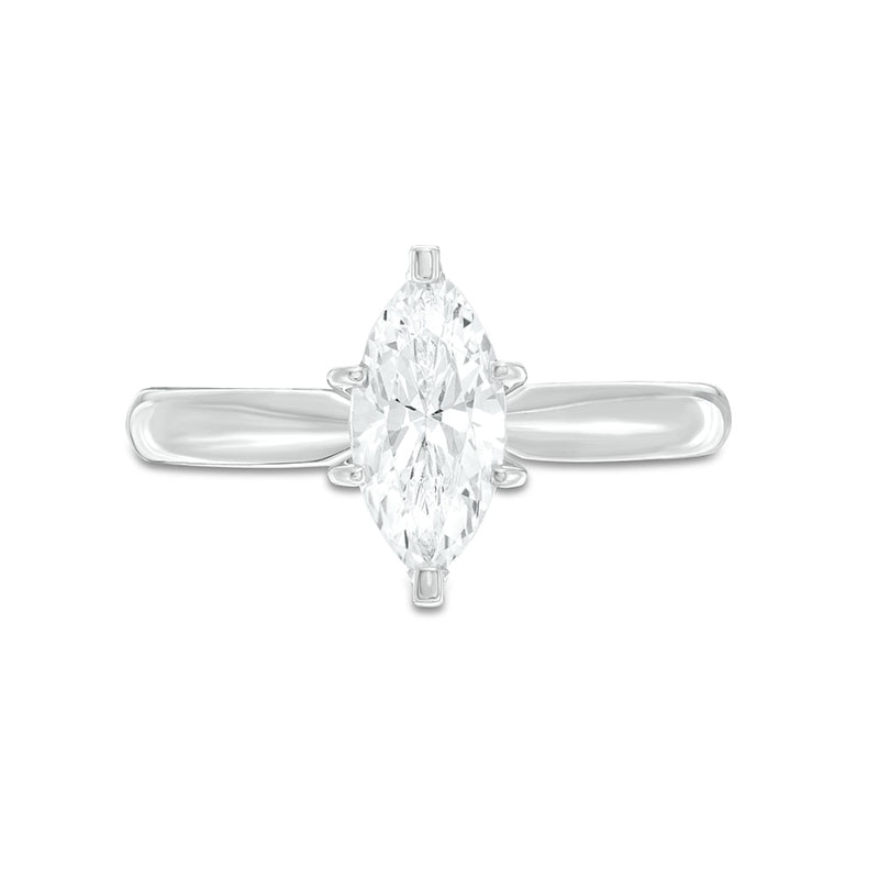 Main Image 4 of Previously Owned Diamond Solitaire Ring 1 carat Marquise 14K White Gold (I/I2)