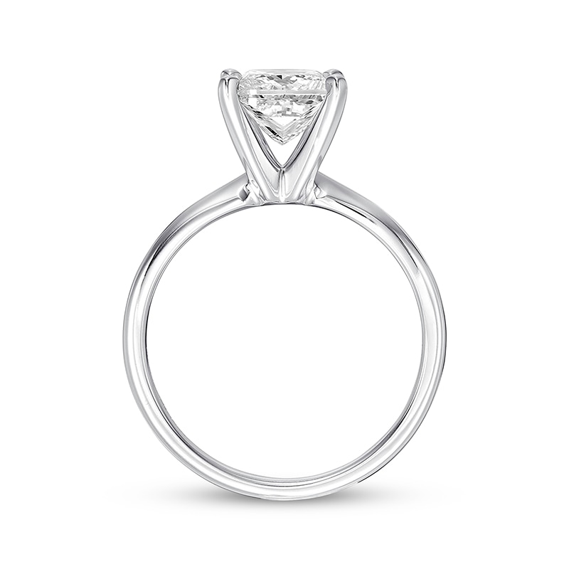 Main Image 2 of Previously Owned Certified Diamond Solitaire Engagement Ring 1-1/2 ct tw Princess 14K White Gold (I/I2)