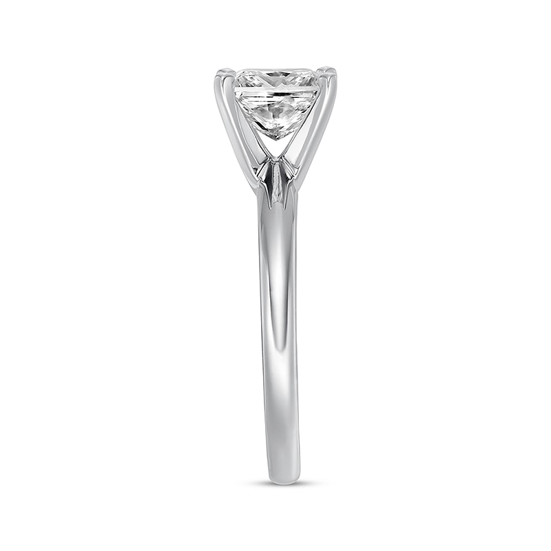 Main Image 3 of Previously Owned Certified Diamond Solitaire Engagement Ring 1-1/2 ct tw Princess 14K White Gold (I/I2)
