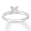 Thumbnail Image 1 of Previously Owned Certified Diamond Solitaire 1/2 ct Princess-cut 14K White Gold (I/I1)