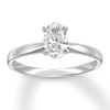 Thumbnail Image 1 of Previously Owned Certified Diamond Solitaire 3/4 Carat Oval 14K White Gold (I/I1)