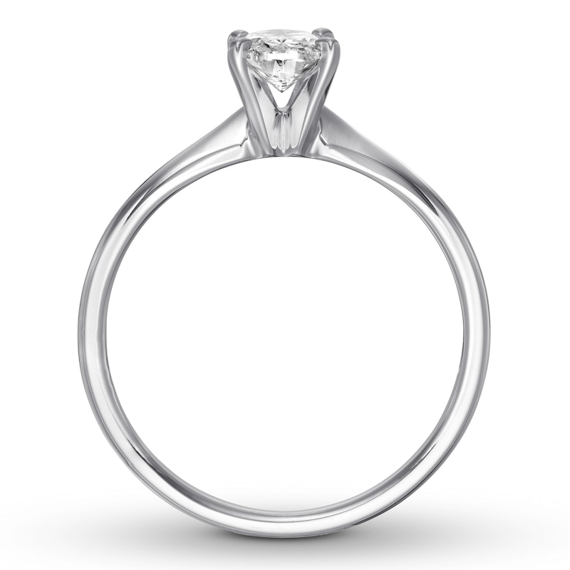 Main Image 2 of Previously Owned Certified Diamond Solitaire 3/4 Carat Oval 14K White Gold (I/I1)