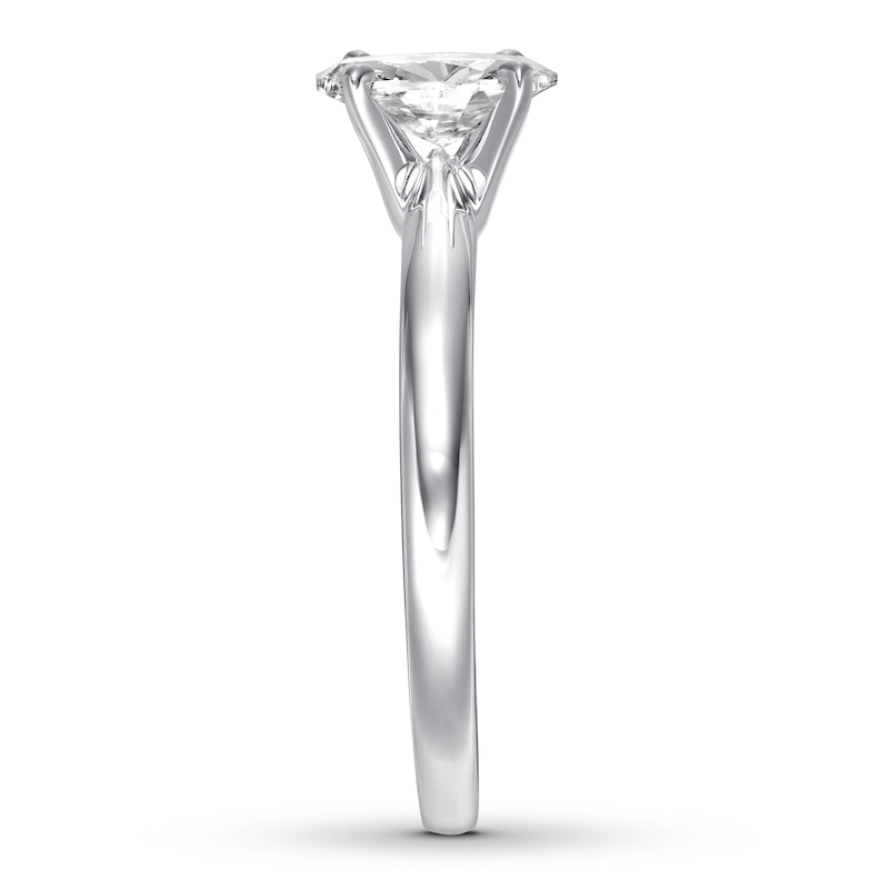 Main Image 3 of Previously Owned Certified Diamond Solitaire 3/4 Carat Oval 14K White Gold (I/I1)