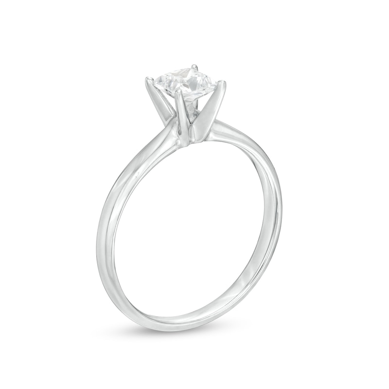 Main Image 3 of Previously Owned Princess-Cut Diamond Solitaire Engagement Ring 1/2 ct tw 14K White Gold (I/I2)