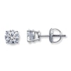 Thumbnail Image 1 of Previously Owned Round-Cut Diamond Solitaire Stud Earrings 1 ct tw 14K White Gold (J/I3)