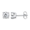 Thumbnail Image 1 of Previously Owned Radiant Reflections Solitaire Diamond Earrings 3/4 ct tw 10K White Gold (J/I3)